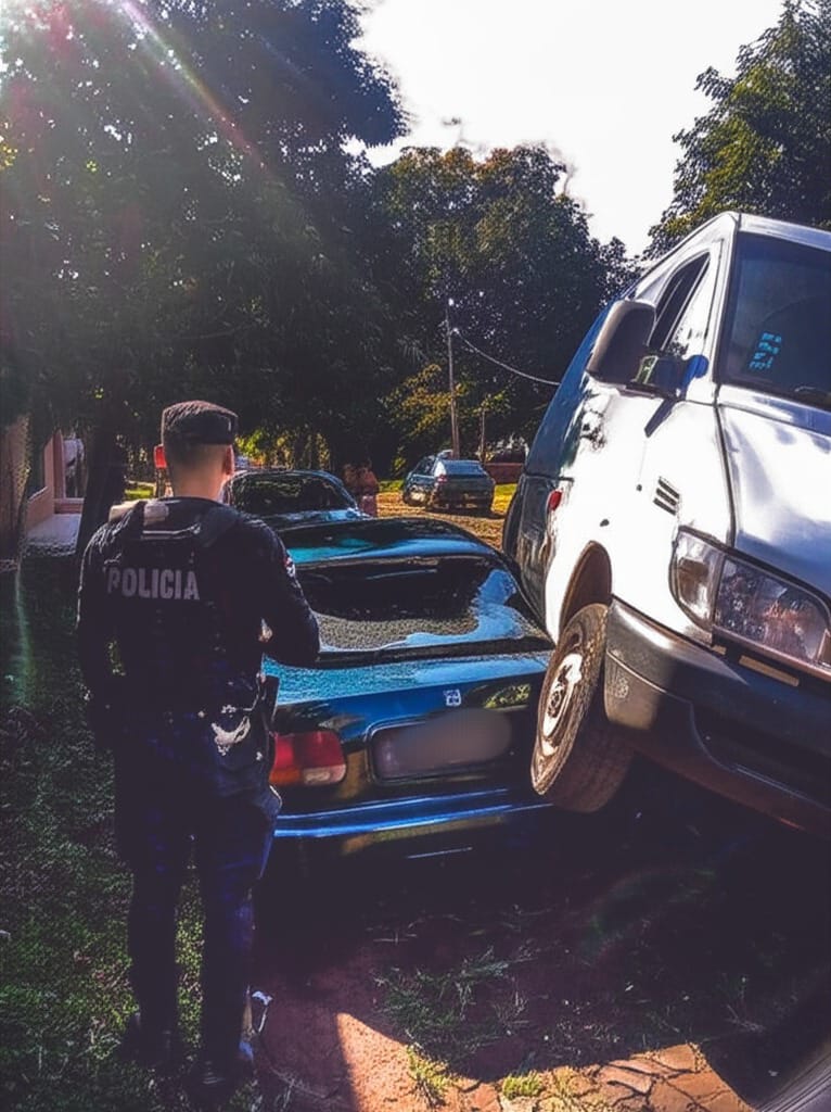Jardín América: un joven resultó herido tras chocar contra un auto estacionado